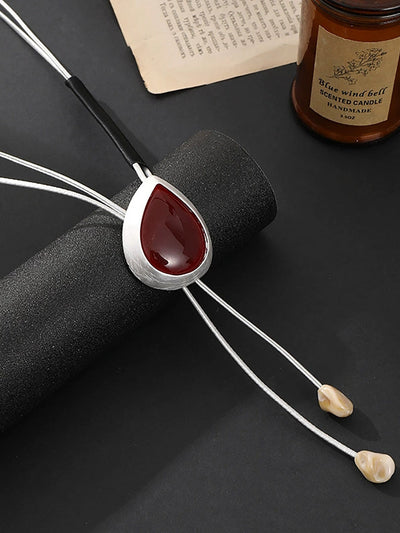 Women Fashion Alloy Stone Pandent Necklace