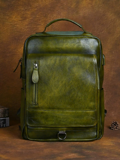 Women Vintage Leather Large Capacity Backpack