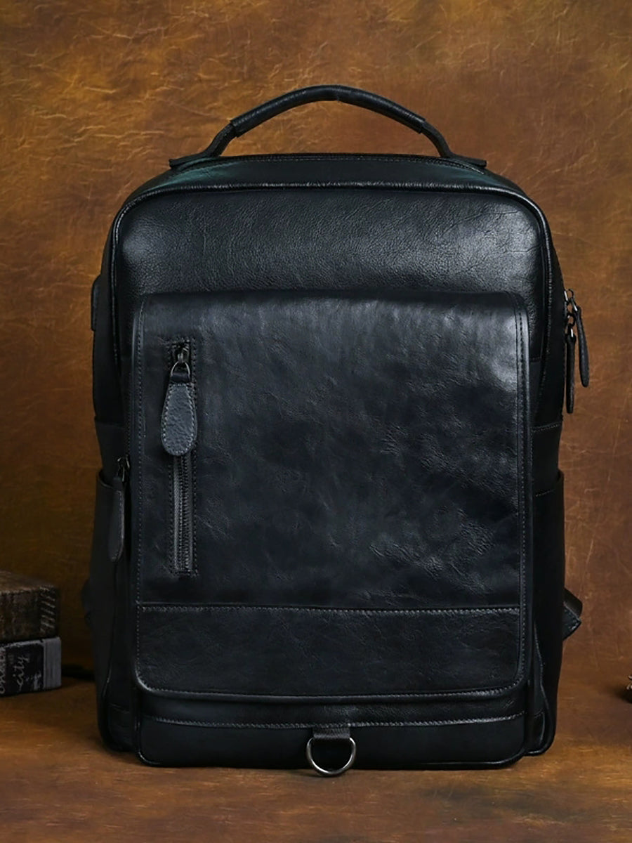 Women Vintage Leather Large Capacity Backpack