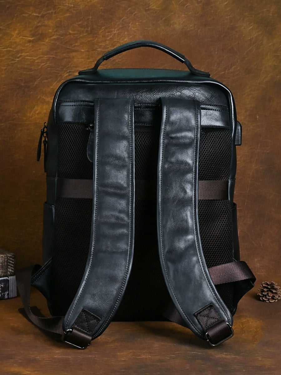 Women Vintage Leather Large Capacity Backpack