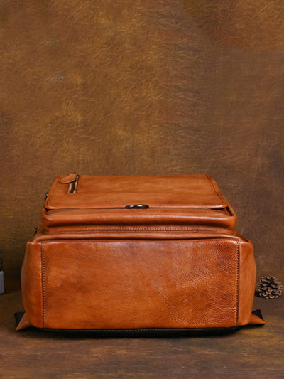 Women Vintage Leather Large Capacity Backpack