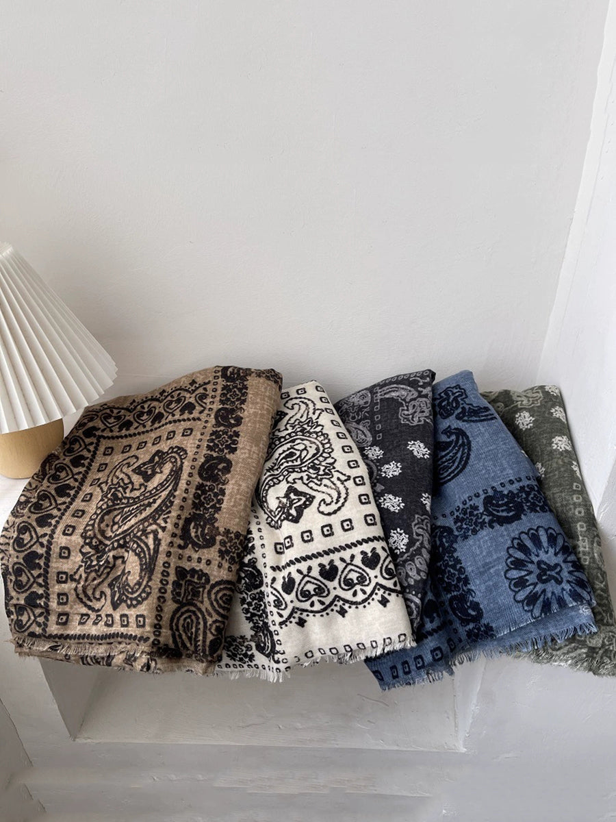 Women Vintage Print Shawl Scarf
