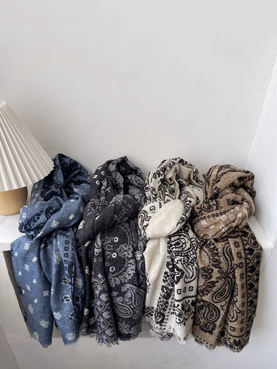 Women Vintage Print Shawl Scarf