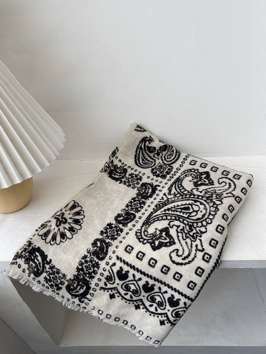 Women Vintage Print Shawl Scarf