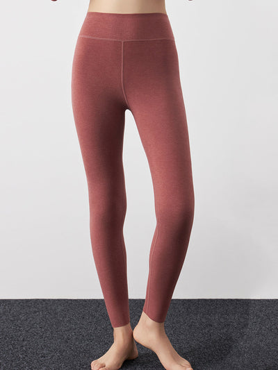 Women Autumn Warm Pure Color High Waist Leggings