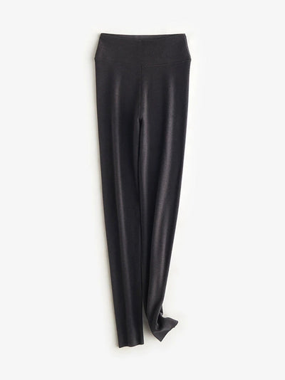 Women Autumn Warm Pure Color High Waist Leggings