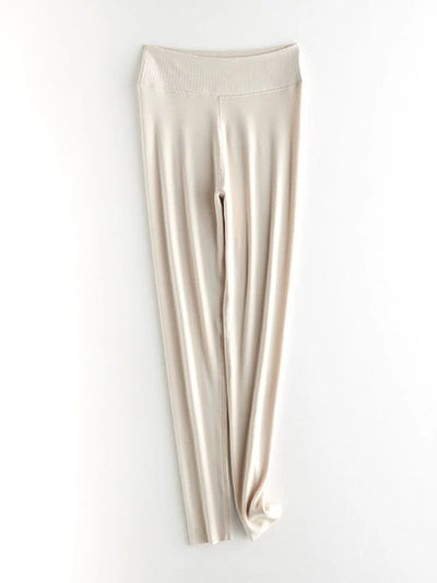 Women Autumn Warm Pure Color High Waist Leggings