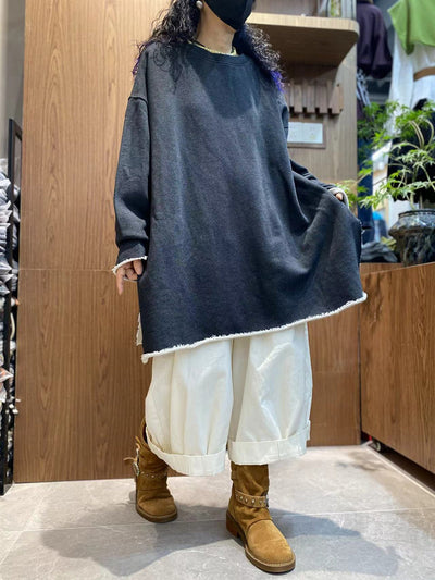 Women Autumn Casual Pure Color 100%Cotton O-Neck Shirt