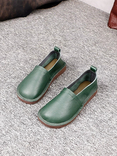 Women Casual Soft Genuine Leather Flat Shoes