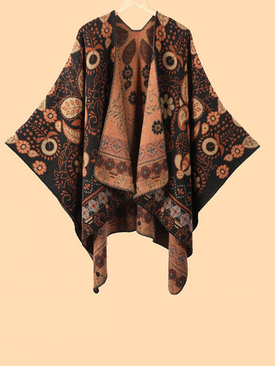 Winter Warm Flower Jacquard Shawl Scarf