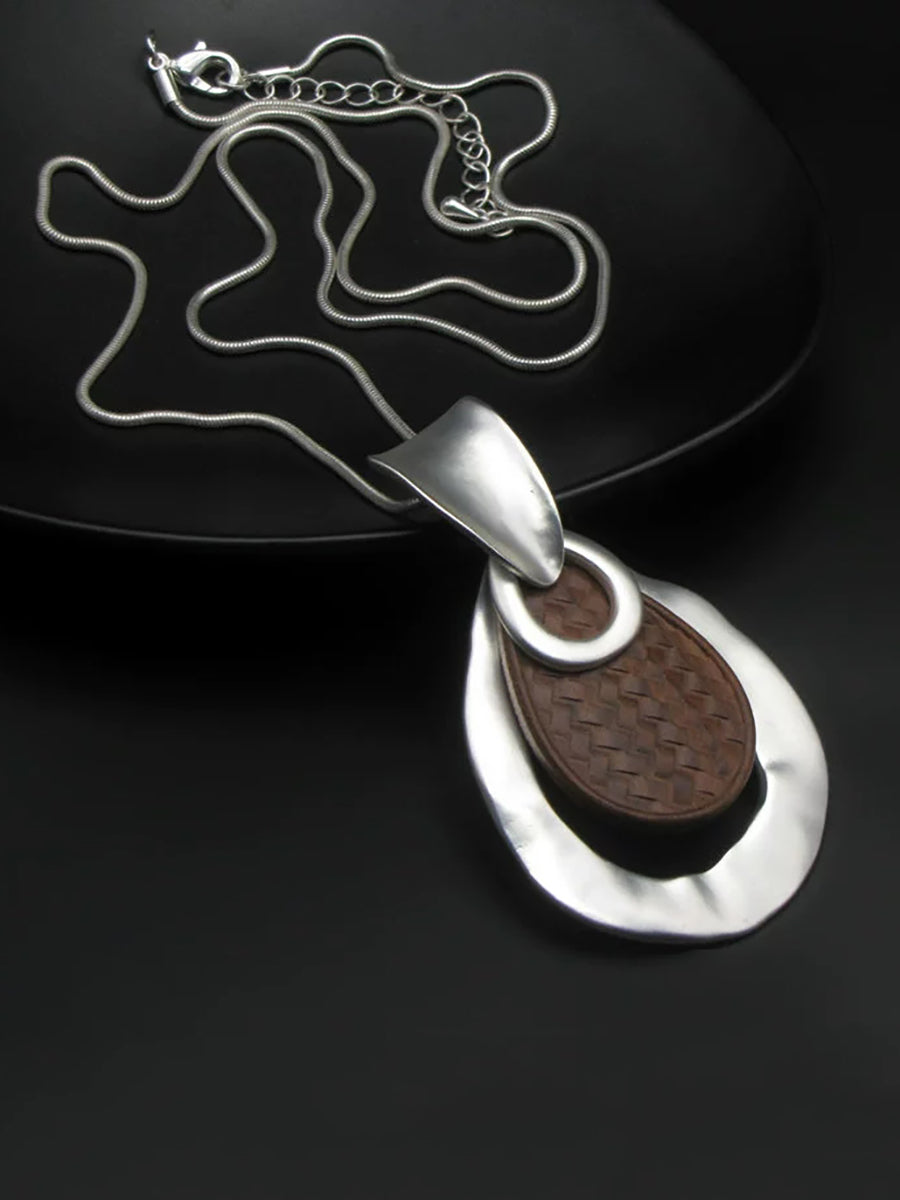 Women Fashion Alloy Wood Necklace