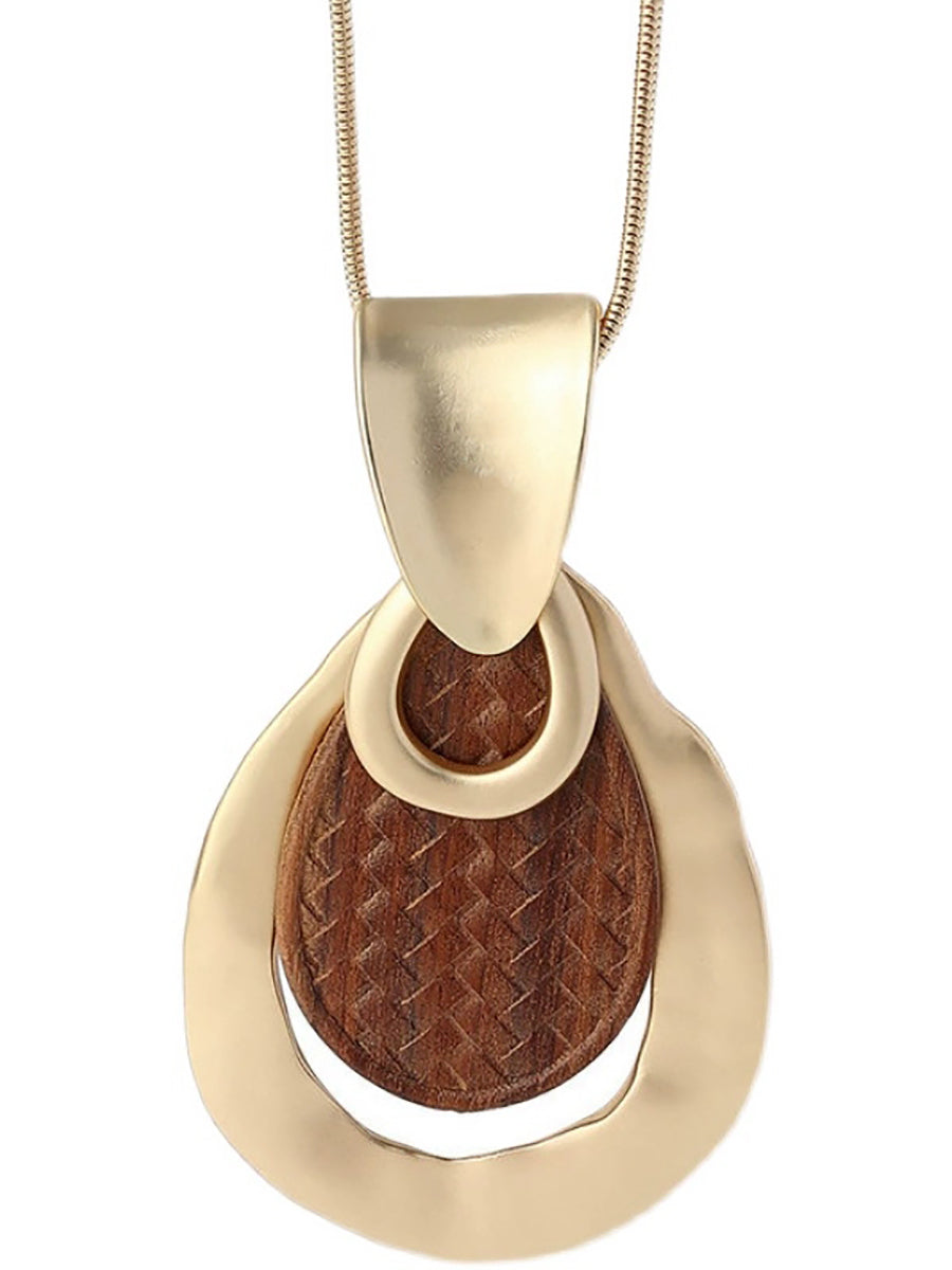 Women Fashion Alloy Wood Necklace