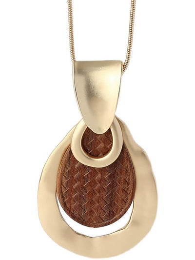 Women Fashion Alloy Wood Necklace