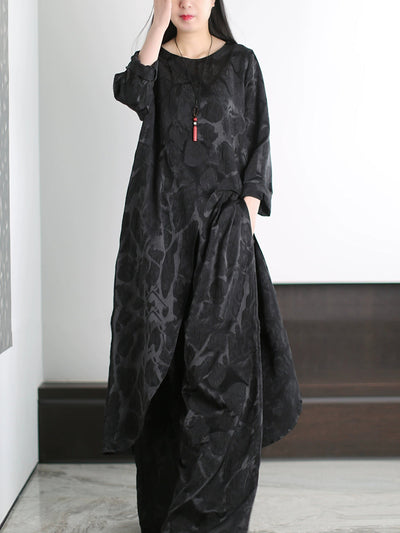 Women Autumn Vintage Jacquard Loose Suits