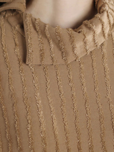 Plus Size Women Autumn Artsy Stripe O-Neck Maxi Dress