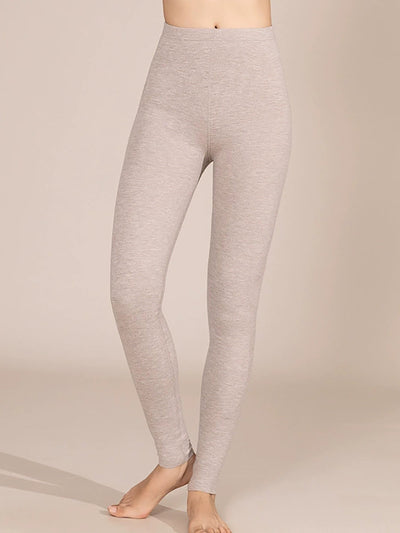 Women Autumn Warm Pure Color High Waist Leggings