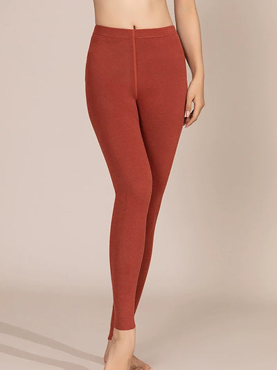 Women Autumn Warm Pure Color High Waist Leggings