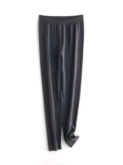 Women Autumn Warm Pure Color High Waist Leggings