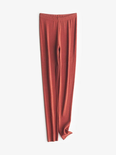 Women Autumn Warm Pure Color High Waist Leggings