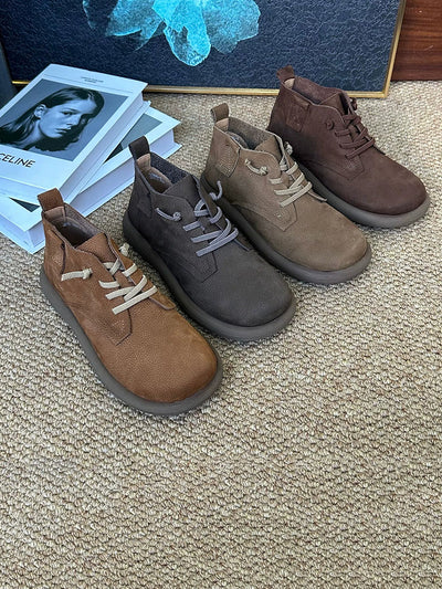 Women Winter Vintage Genuine Leather Ankle Boots