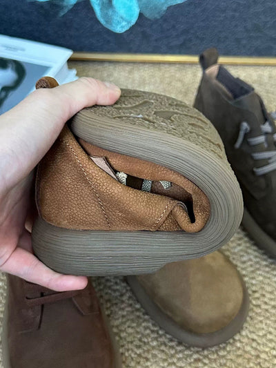 Women Winter Vintage Genuine Leather Ankle Boots