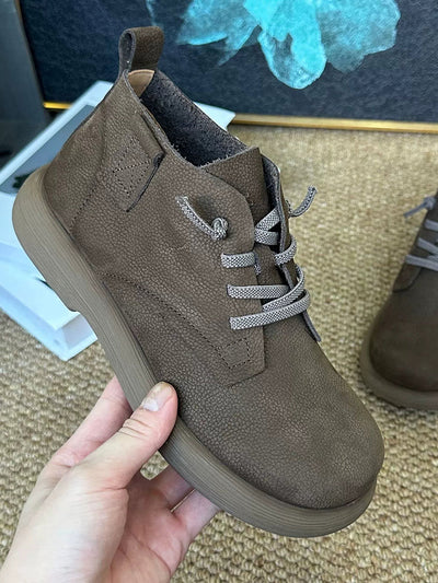 Women Winter Vintage Genuine Leather Ankle Boots