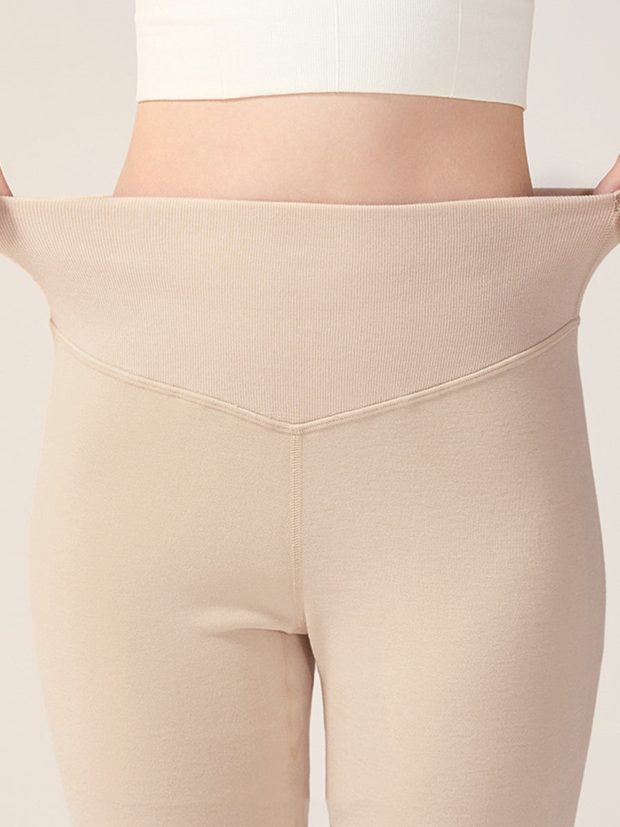 Women Autumn Warm Pure Color High Waist Leggings