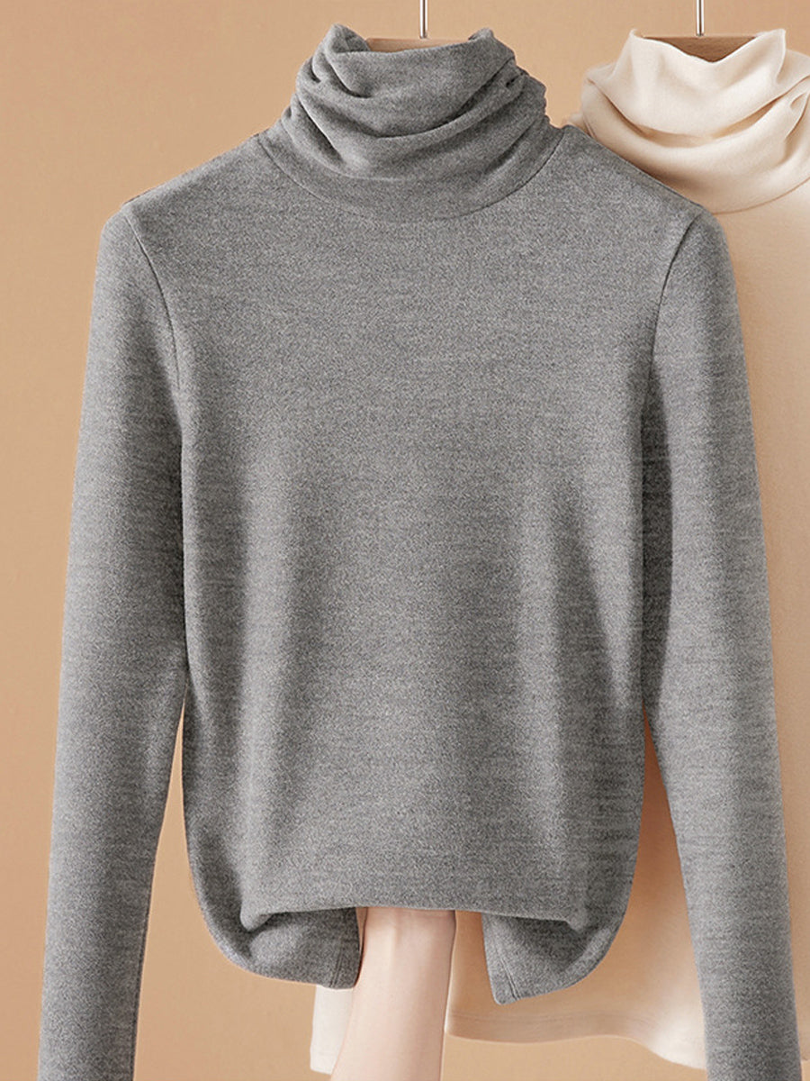 Women Autumn Casual Warm Turtleneck Bottom Blouse