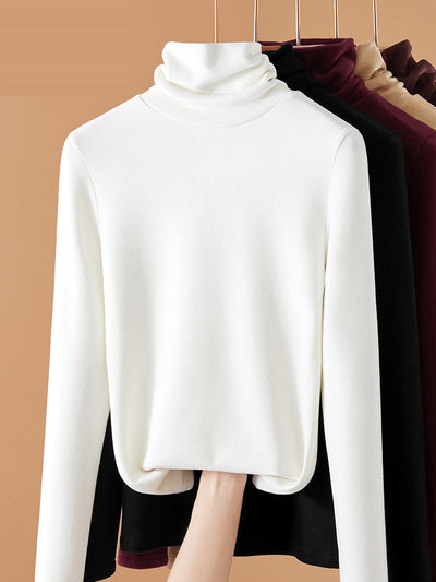 Women Autumn Casual Warm Turtleneck Bottom Blouse