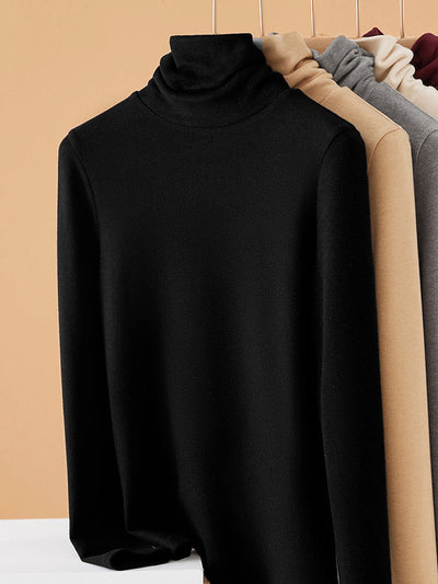 Women Autumn Casual Thicken Turtleneck Bottom Blouse