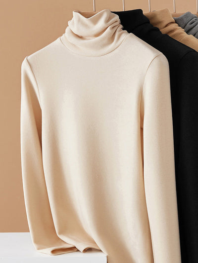 Women Autumn Casual Thicken Turtleneck Bottom Blouse