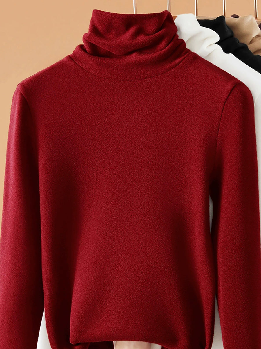 Women Autumn Casual Warm Turtleneck Bottom Blouse