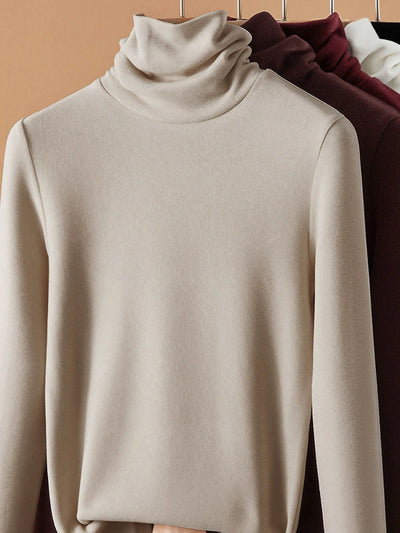 Women Autumn Casual Warm Turtleneck Bottom Blouse