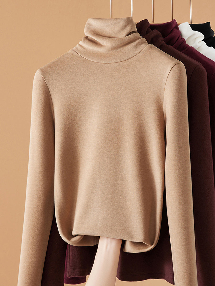 Women Autumn Casual Warm Turtleneck Bottom Blouse