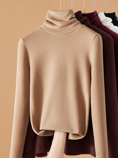 Women Autumn Casual Warm Turtleneck Bottom Blouse