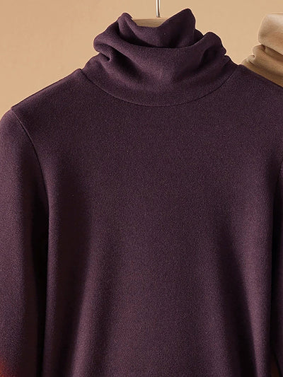 Women Autumn Casual Thicken Turtleneck Bottom Blouse