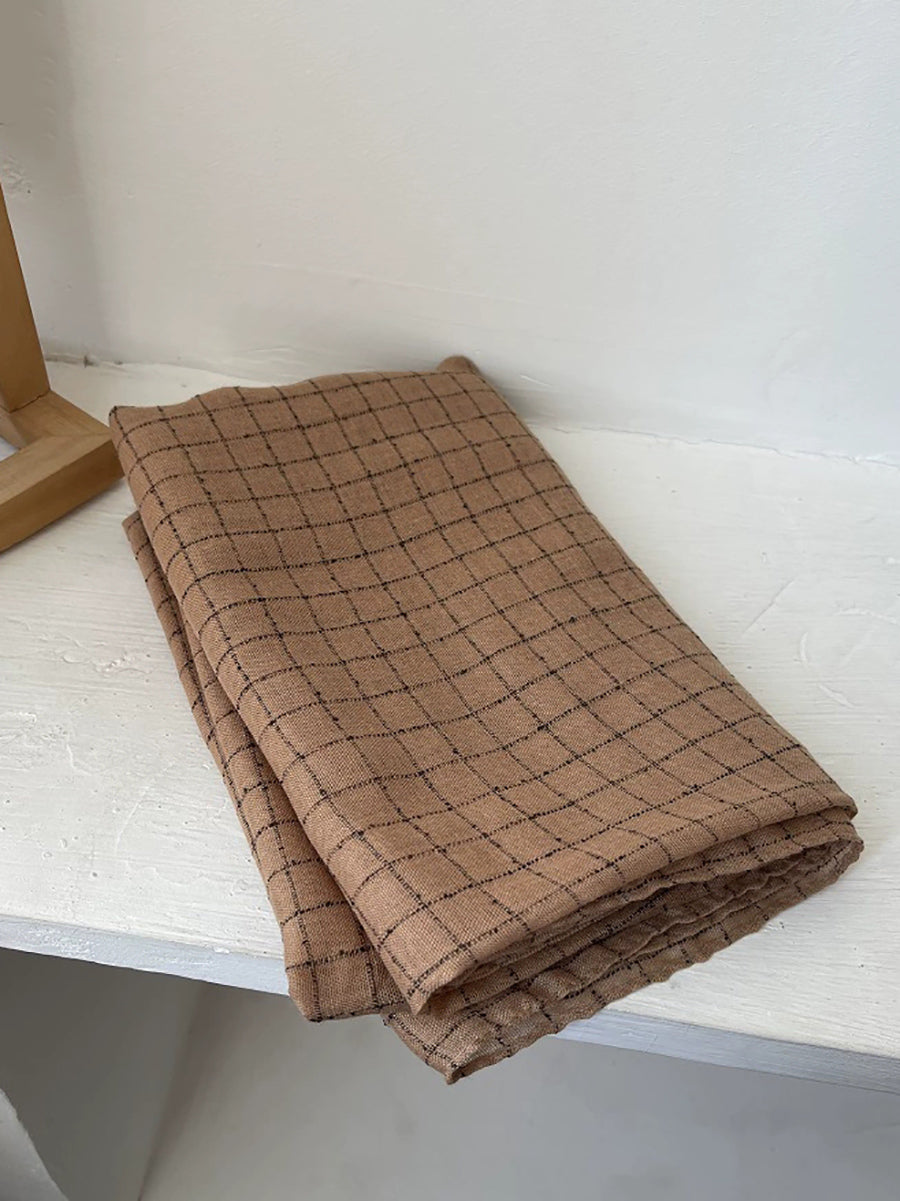 Women Autumn Artsy Plaid Shawl Scarf