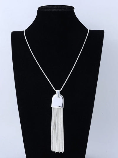 Women Casual Alloy Tassel Long Necklace