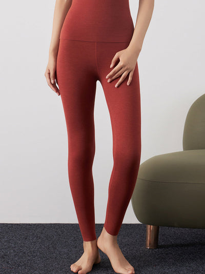 Women Autumn Warm Pure Color High Waist Leggings