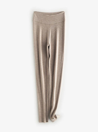 Women Autumn Warm Pure Color High Waist Leggings