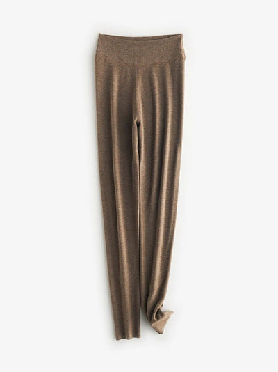 Women Autumn Warm Pure Color High Waist Leggings