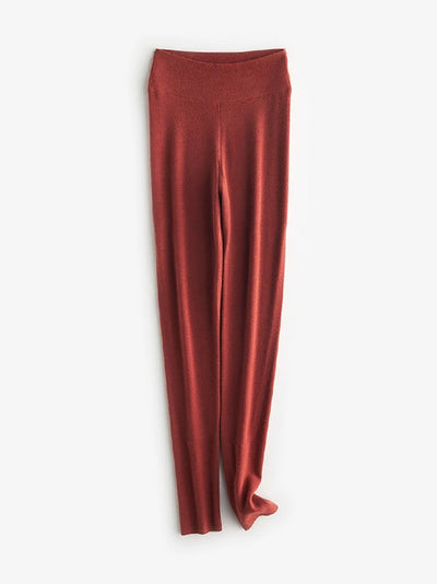 Women Autumn Warm Pure Color High Waist Leggings