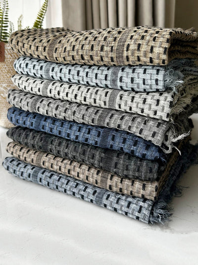 Women Vintage Stripe Tassel Shawl Scarf