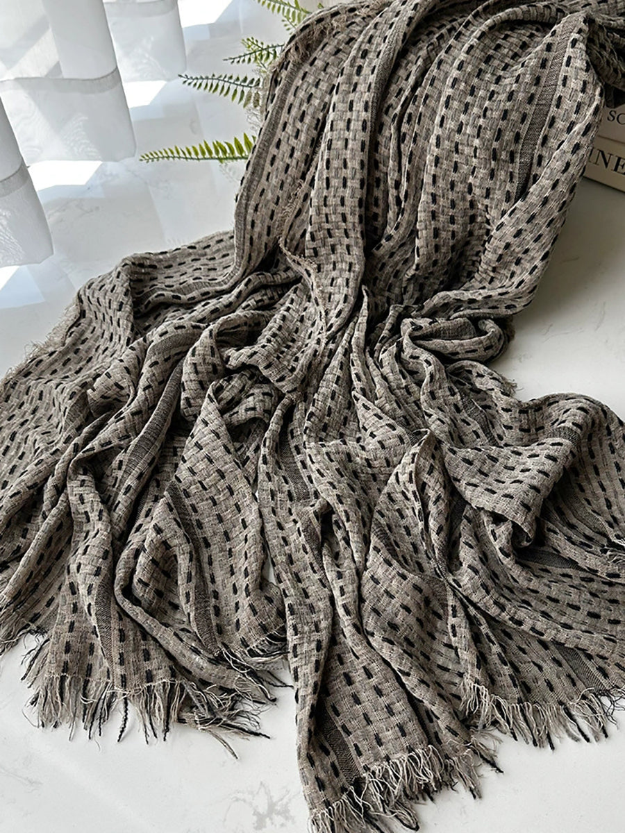 Women Vintage Stripe Tassel Shawl Scarf