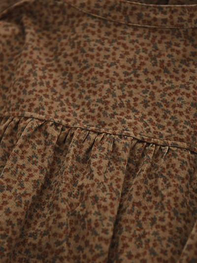 Women Autumn 100%Cotton Floral Stand Collar Shirt