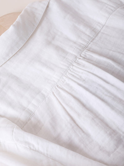 Women Autumn Artsy Flower 100%Cotton Turn-down Collar Shirt