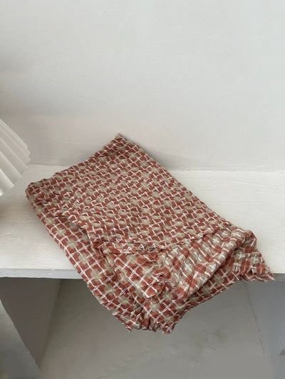 Vintage Autumn Plaid Soft Shawl Scarf