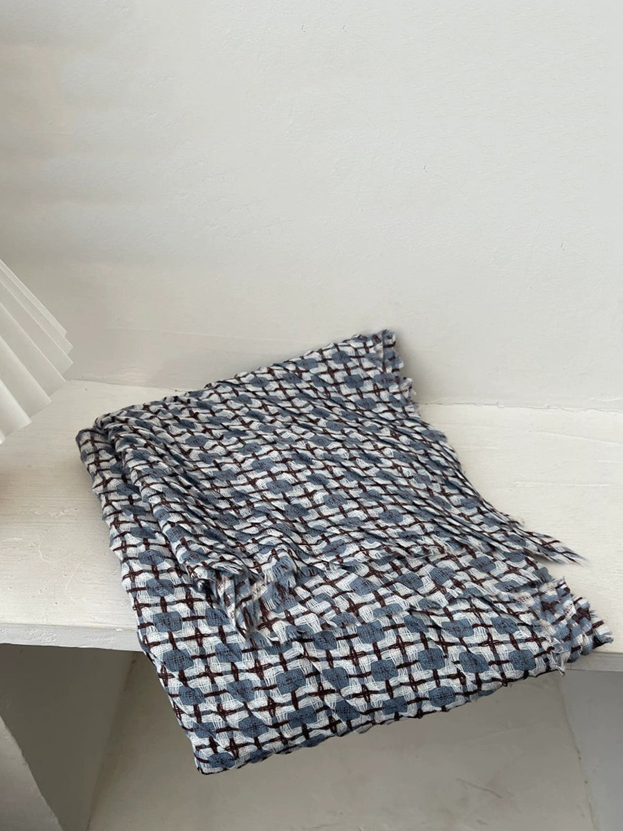 Vintage Autumn Plaid Soft Shawl Scarf