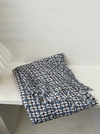 Vintage Autumn Plaid Soft Shawl Scarf