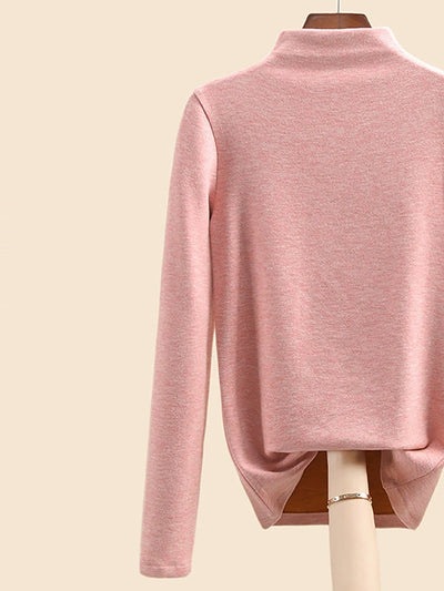 Women Autumn Casual Warm Half-Turtleneck Base Blouse